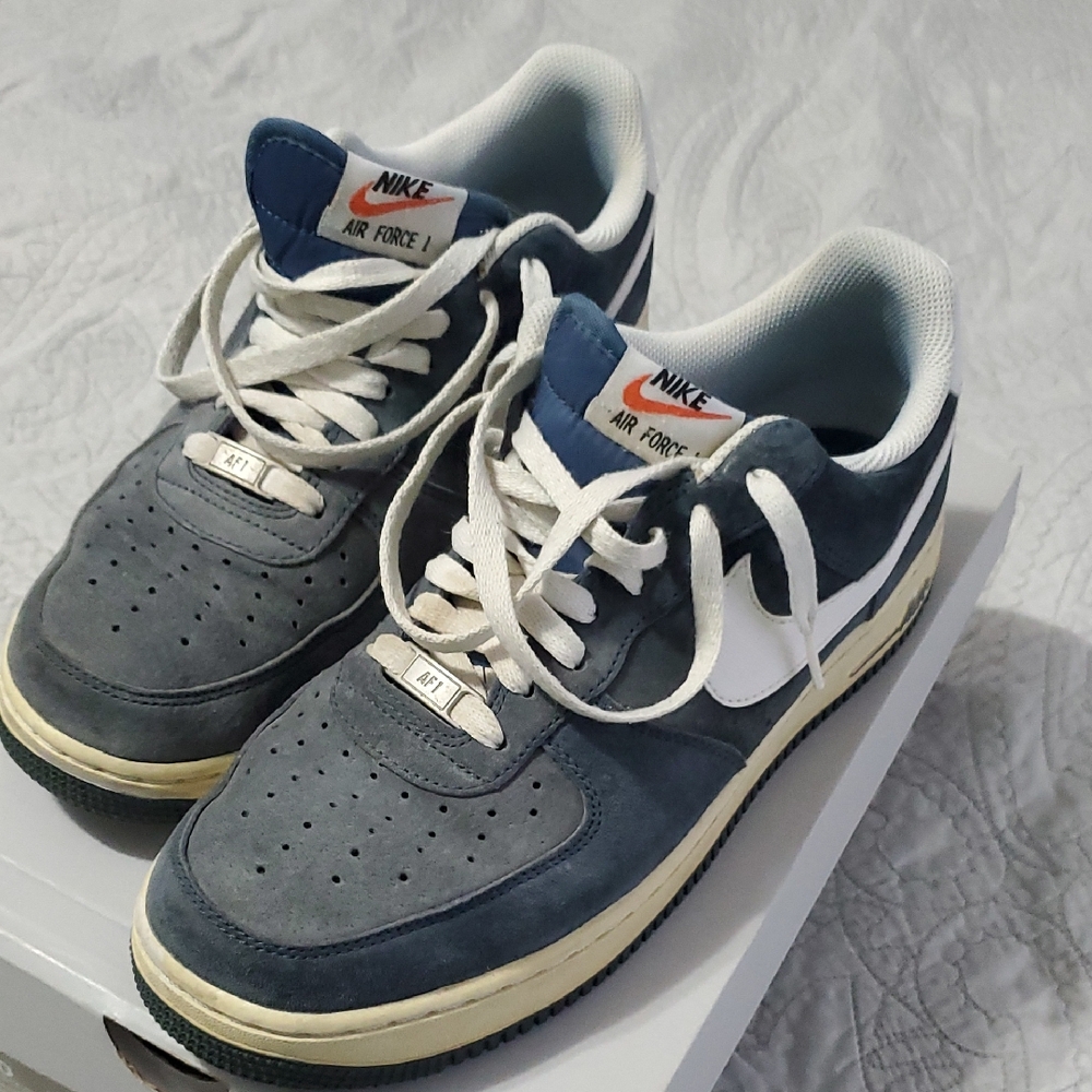 Nike Air Force 1 Men's Blue and White Sneakers